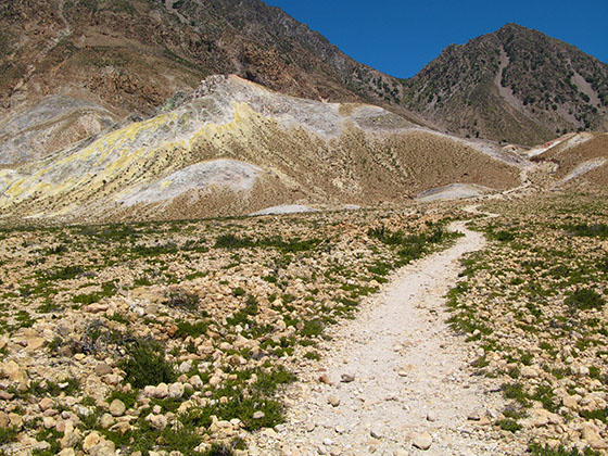  Path leading to the crater that looks the most active